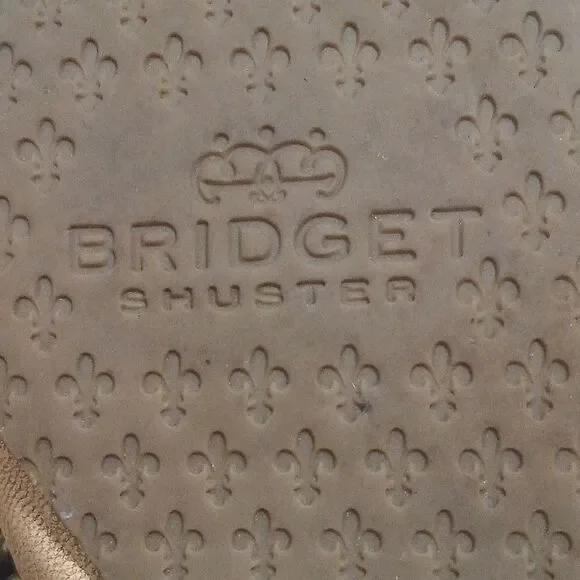 Bridget Shuster tan cheetah heart slides sandals Sz 8 EUC - Picture 10 of 11